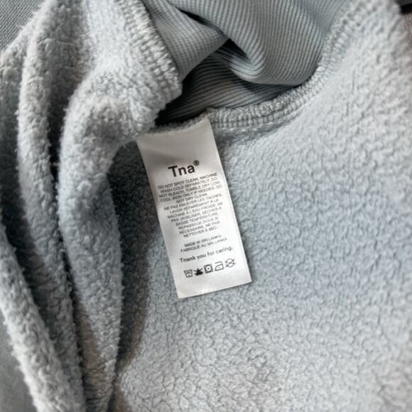 Aritzia Tna Cozy AF Fleece Crop Crew Neck Sweatshirt Seafoam Green 1 XS S - Picture 9 of 11